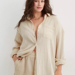 Aerie Gauzy Button Up